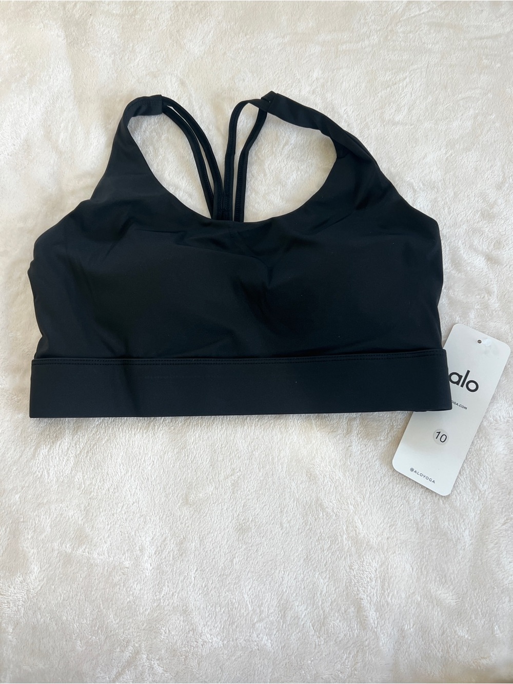 ALO Yoga Black Strappy Back Sports Bra